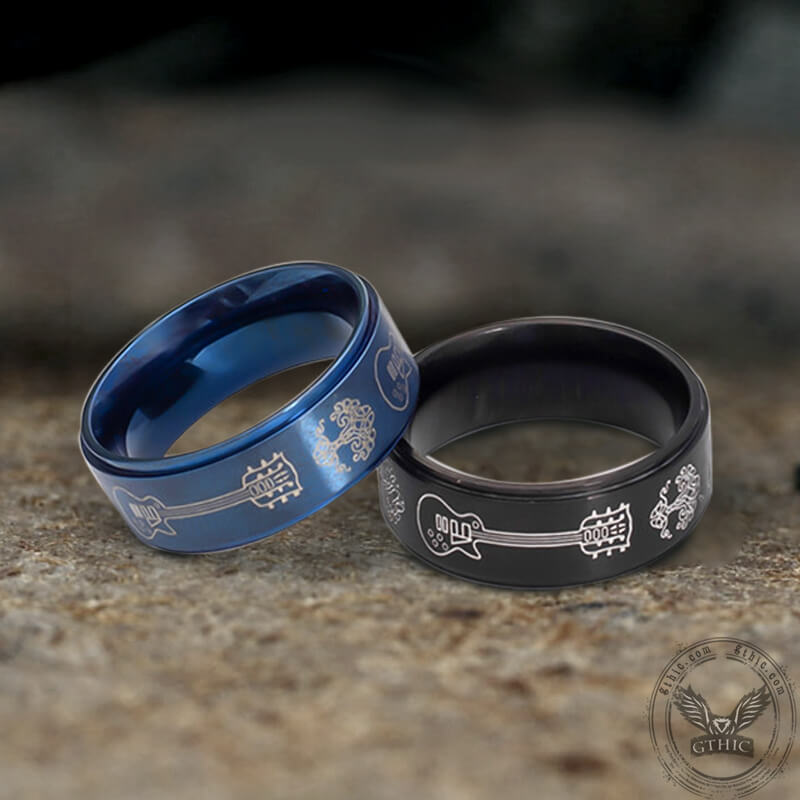 Viking Tree of Life Guitar Stainless Steel Ring