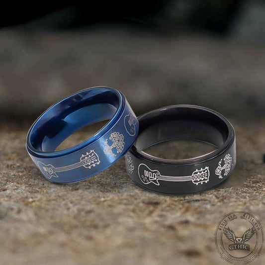 Viking Tree of Life Guitar Stainless Steel Ring