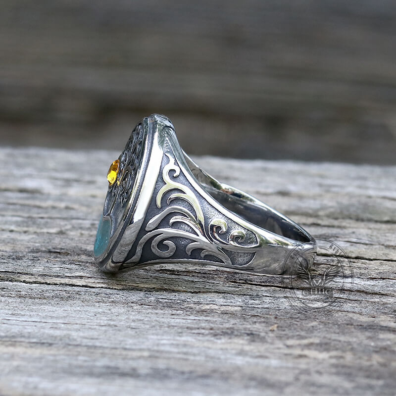 Viking Tree of Life Stainless Steel Amulet Ring