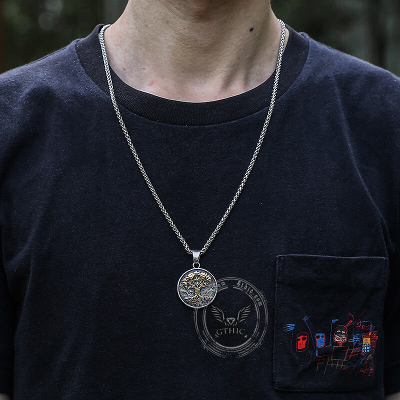 Viking Yggdrasil Tree of Life Stainless Steel Pendant