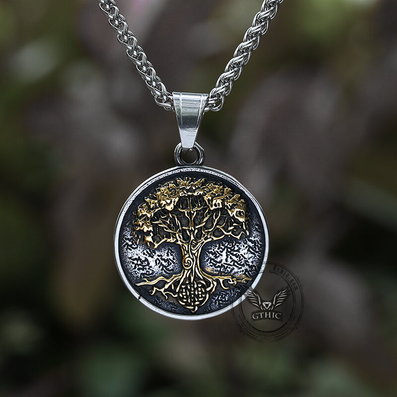 Viking Yggdrasil Tree of Life Stainless Steel Pendant