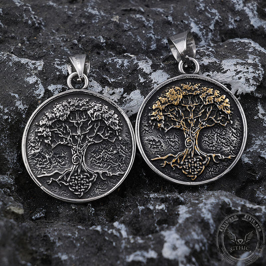 Viking Yggdrasil Tree of Life Stainless Steel Pendant