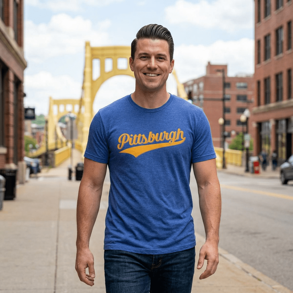 Vintage Pittsburgh Script Varsity T-Shirt