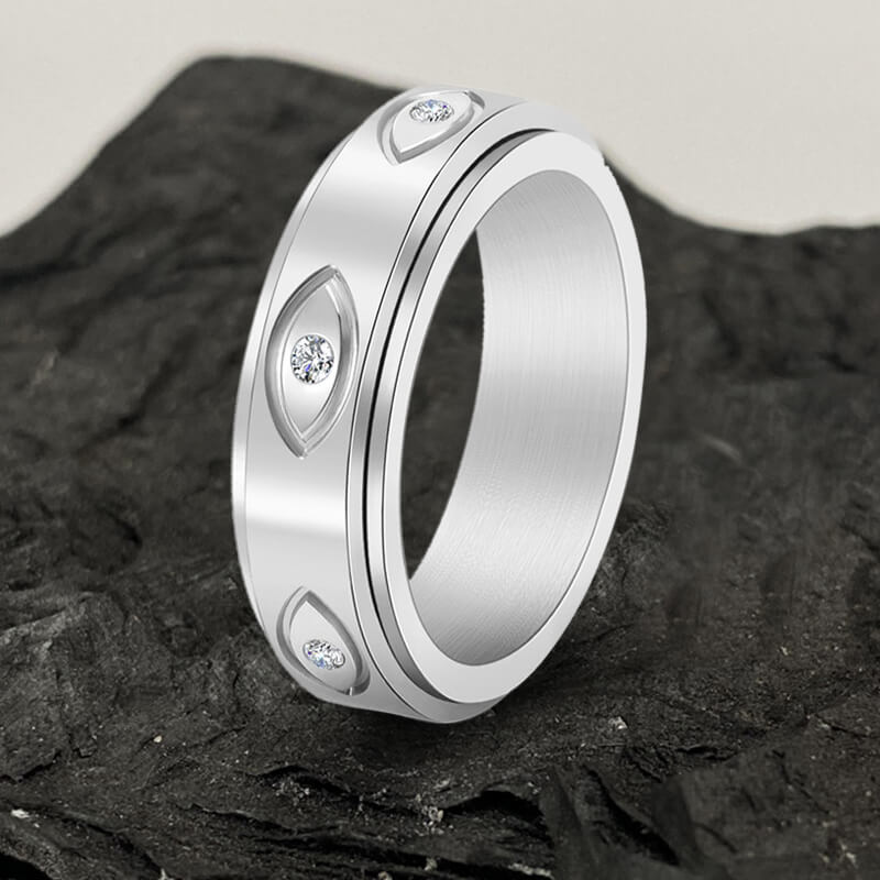 Vintage All-seeing Eye Stainless Steel Spinner Ring