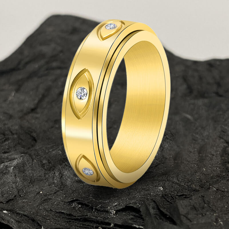 Vintage All-seeing Eye Stainless Steel Spinner Ring