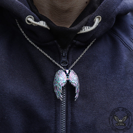 Vintage Angel Wings Stainless Steel Pendant