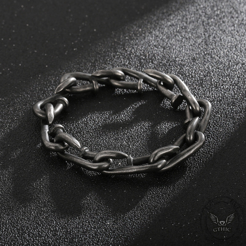 Vintage Bent Nail Stainless Steel Bracelet