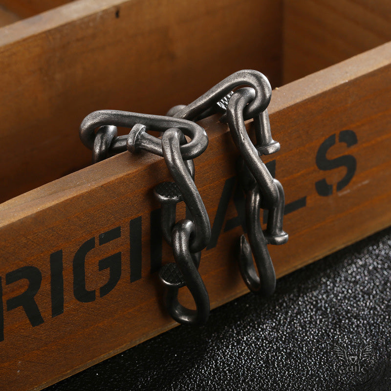 Vintage Bent Nail Stainless Steel Necklace