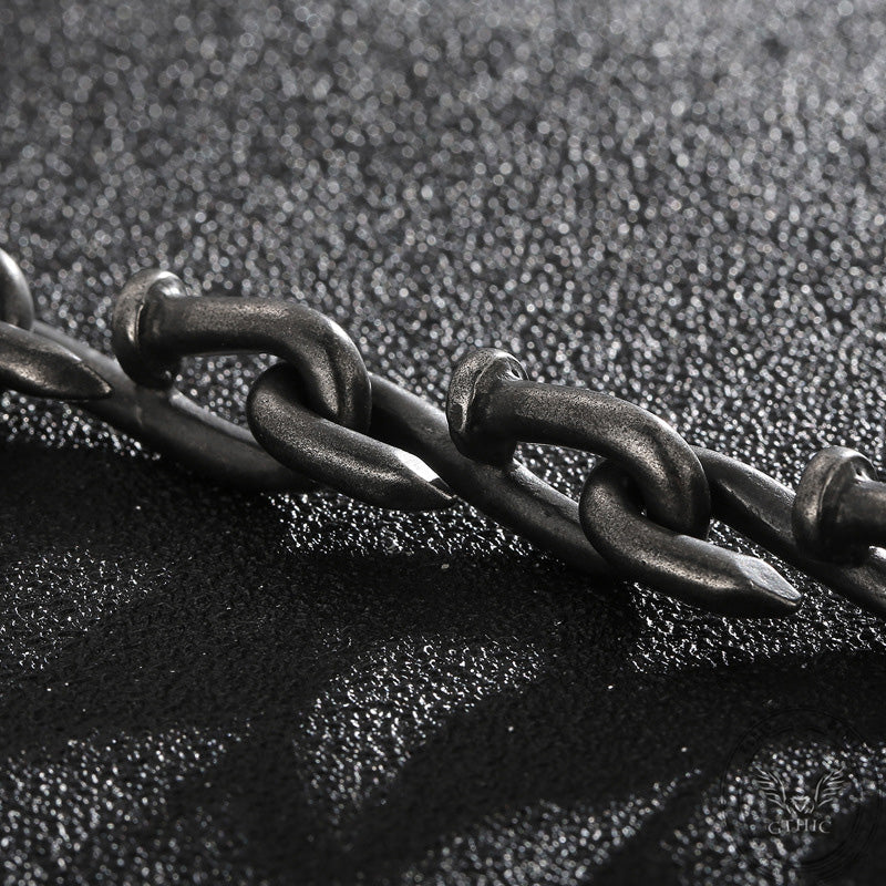 Vintage Bent Nail Stainless Steel Necklace