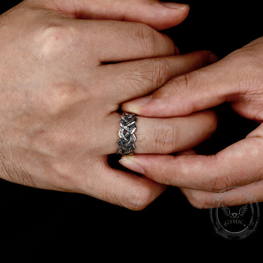Vintage Braided Celtic Knot Stainless Steel Ring