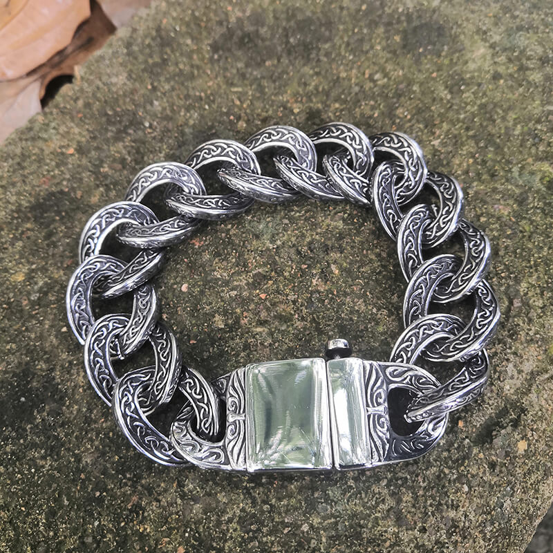 Vintage Carve Pattern Stainless Steel Bracelet