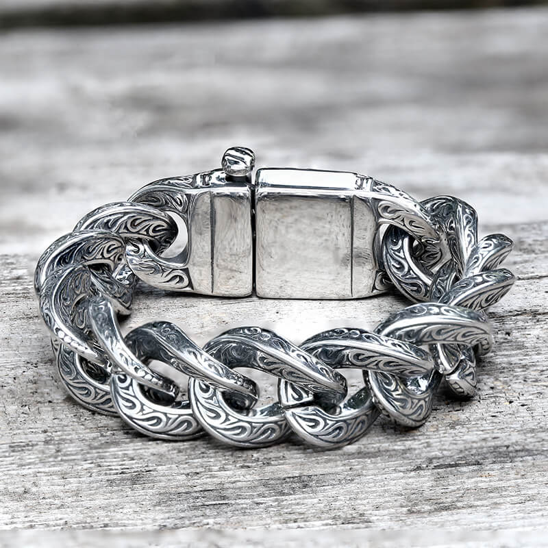 Vintage Carve Pattern Stainless Steel Bracelet