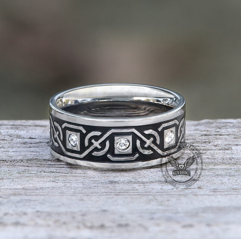 Vintage Celtic Knot Stainless Steel Band Ring