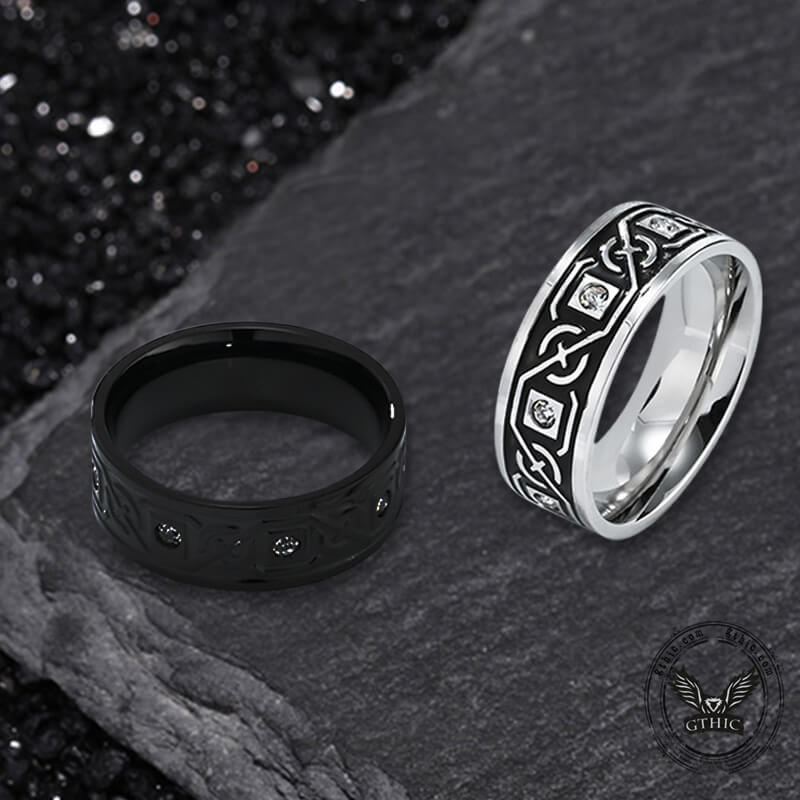 Vintage Celtic Knot Stainless Steel Band Ring