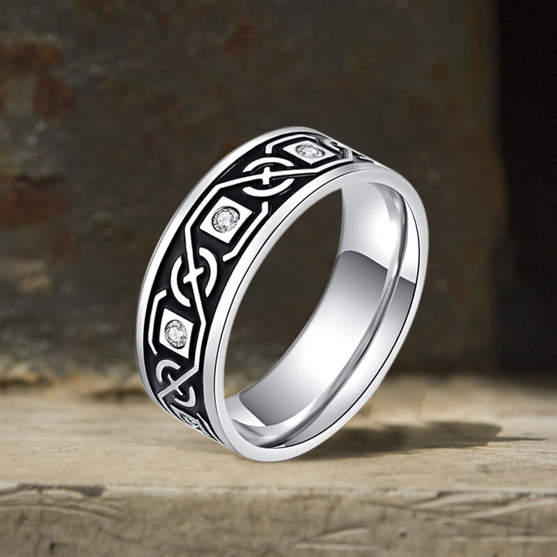 Vintage Celtic Knot Stainless Steel Band Ring