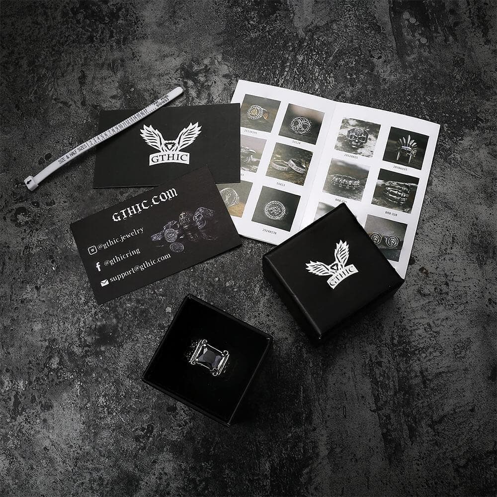 Vintage Cross Stainless Steel Gemstone Ring