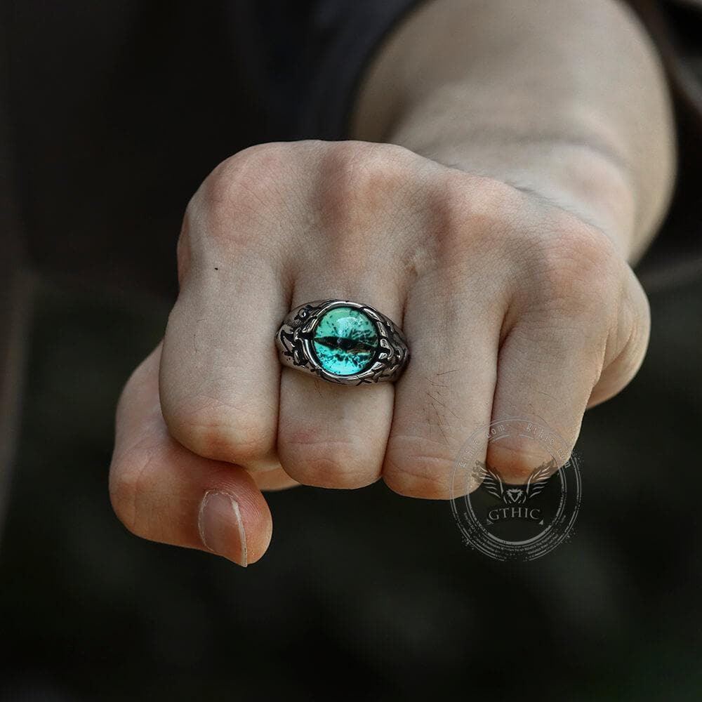 Vintage Dragon Eye Stainless Steel Ring