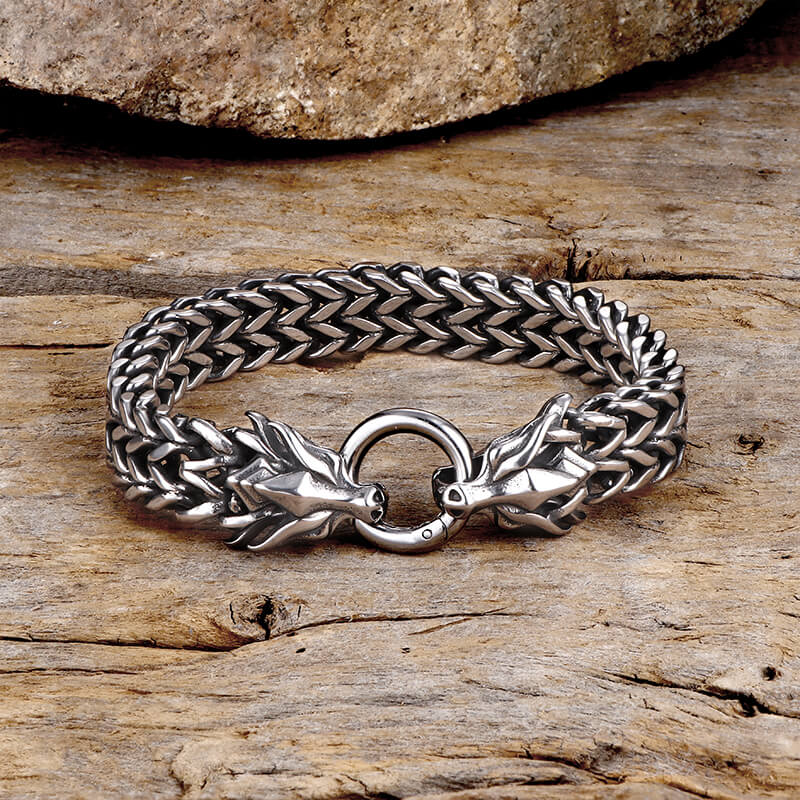 Vintage Dragon Head Stainless Steel Bracelet