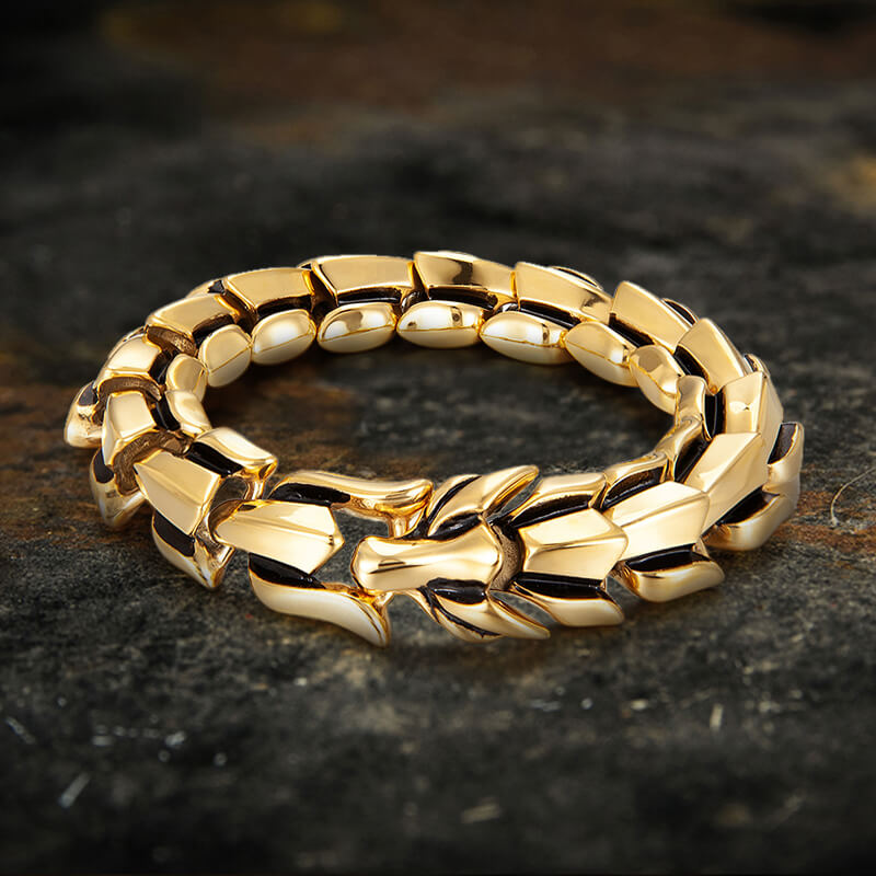 Vintage Dragon Scale Stainless Steel Bracelet