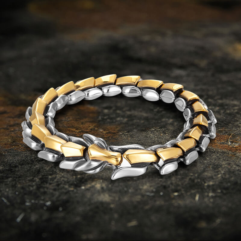 Vintage Dragon Scale Stainless Steel Bracelet