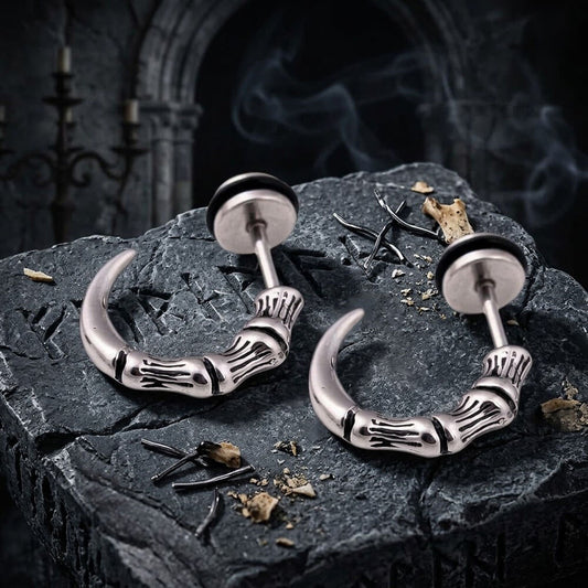 Vintage Eagle Claw Stainless Steel Earrings
