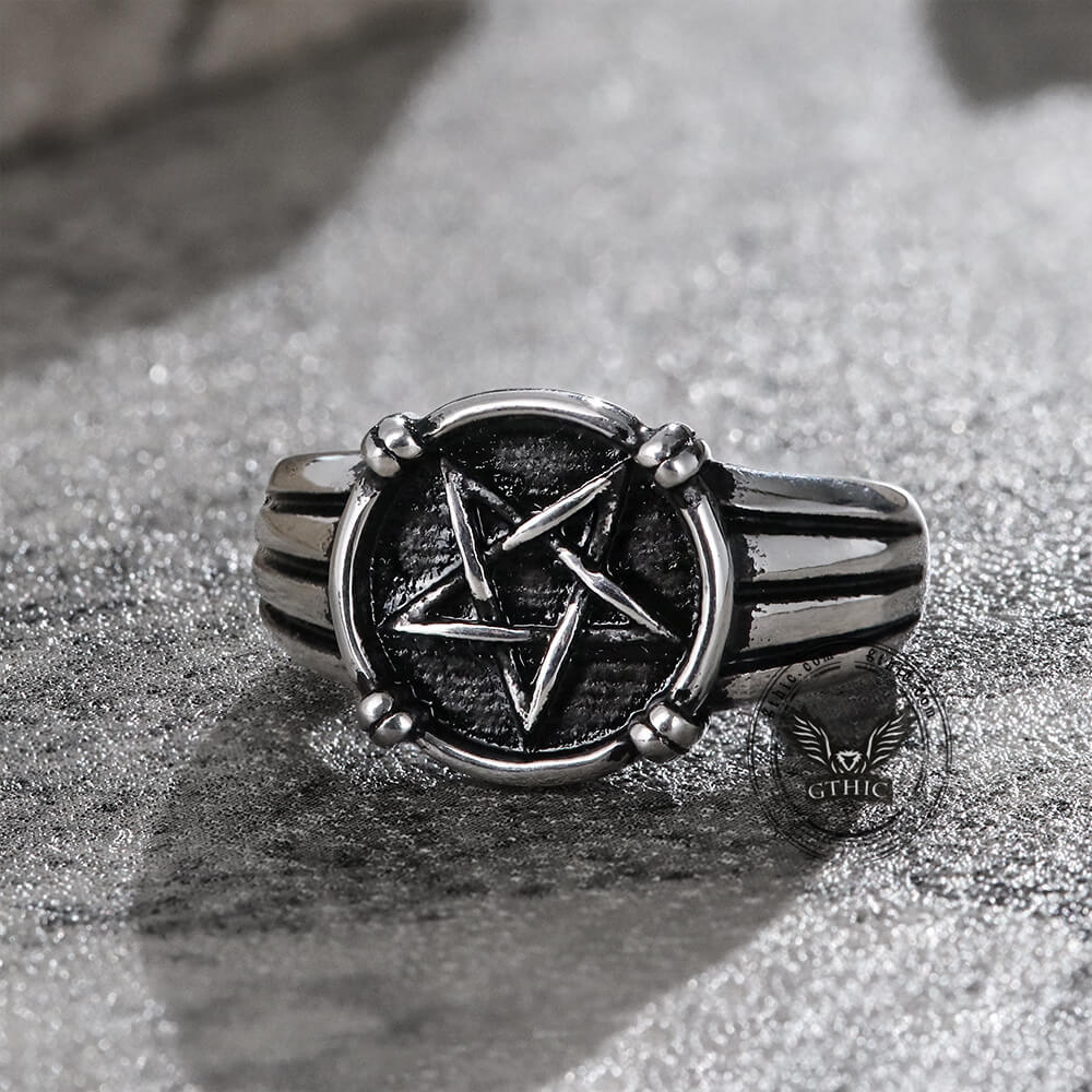 Vintage Five-pointed Star Stainless Steel Ring