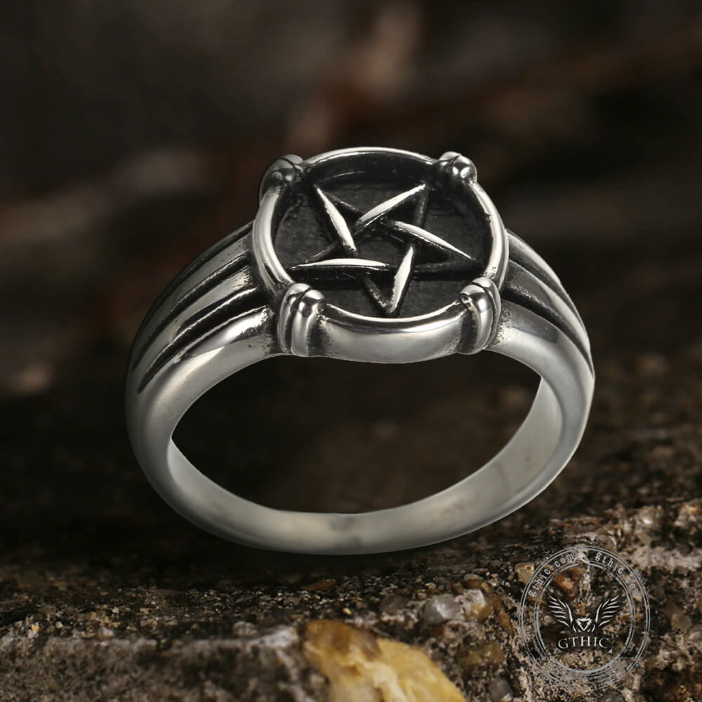 Vintage Five-pointed Star Stainless Steel Ring