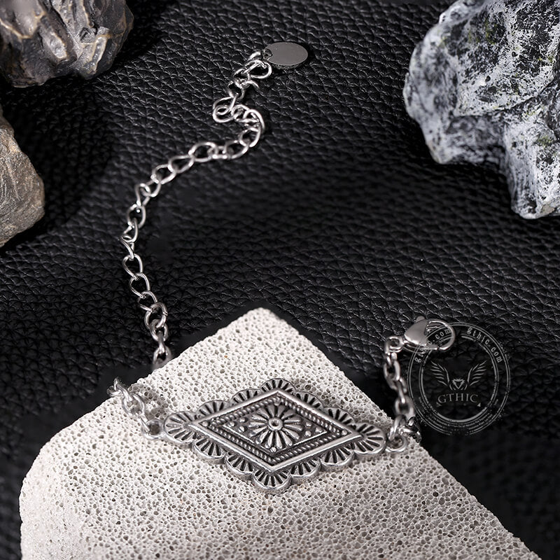 Vintage Geometric Bohemian Pattern Stainless Steel Bracelet