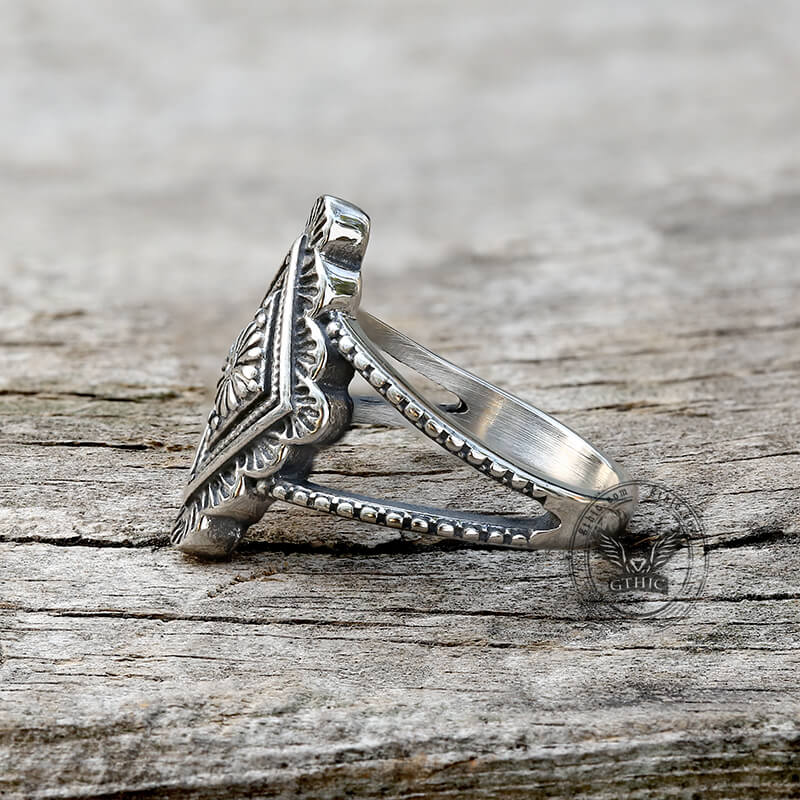 Vintage Geometric Bohemian Pattern Stainless Steel Ring