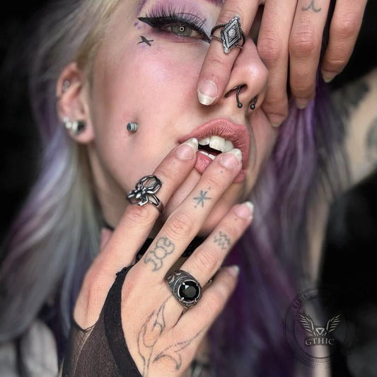 Vintage Geometric Bohemian Pattern Stainless Steel Ring