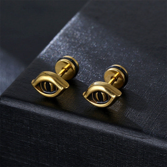 Vintage Gothic Demon Eye Stainless Steel Earrings