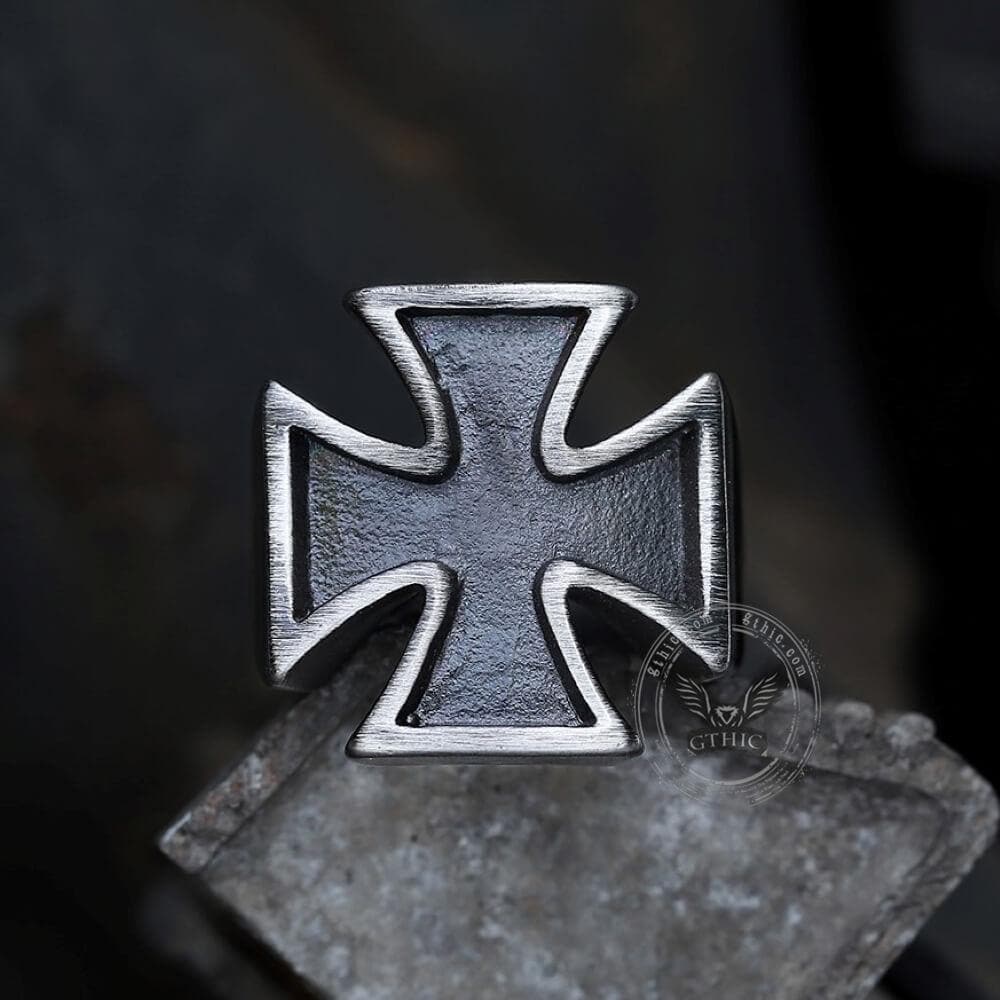 Vintage Iron Cross Stainless Steel Ring