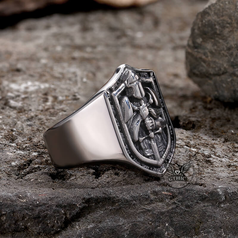 Vintage Knights Templar Crusade Stainless Steel Ring