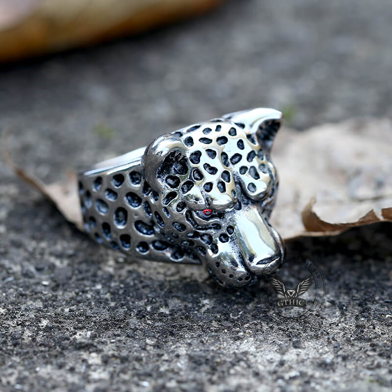 Vintage Leopard Head Stainless Steel Ring