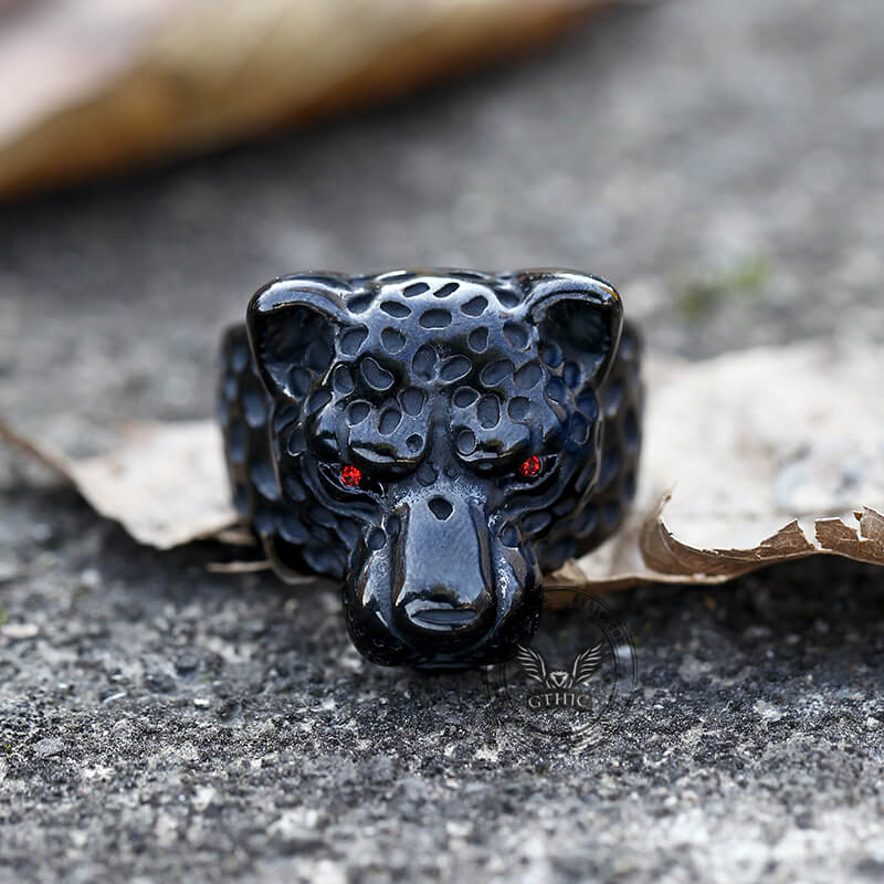 Vintage Leopard Head Stainless Steel Ring