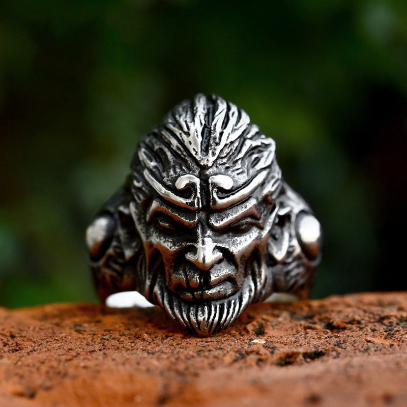 Vintage Monkey King Sun Wukong Stainless Steel Ring