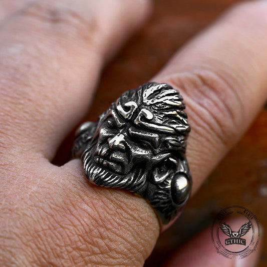 Vintage Monkey King Sun Wukong Stainless Steel Ring