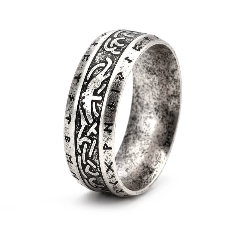 Vintage Nordic Runes Stainless Steel Viking Ring