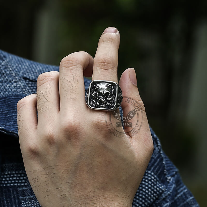 Vintage Octopus Skull Stainless Steel Ring