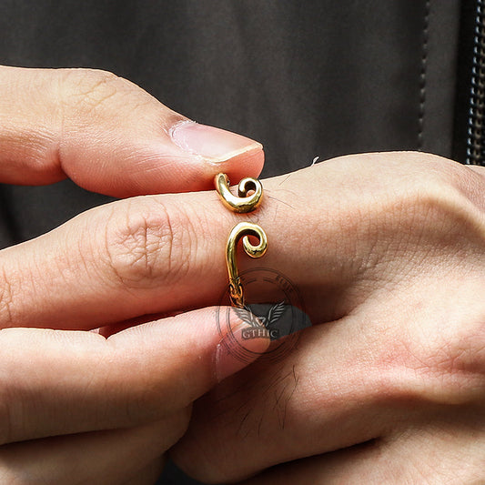 Vintage Pattern Wukong Tightening Curse Stainless Steel Open Ring