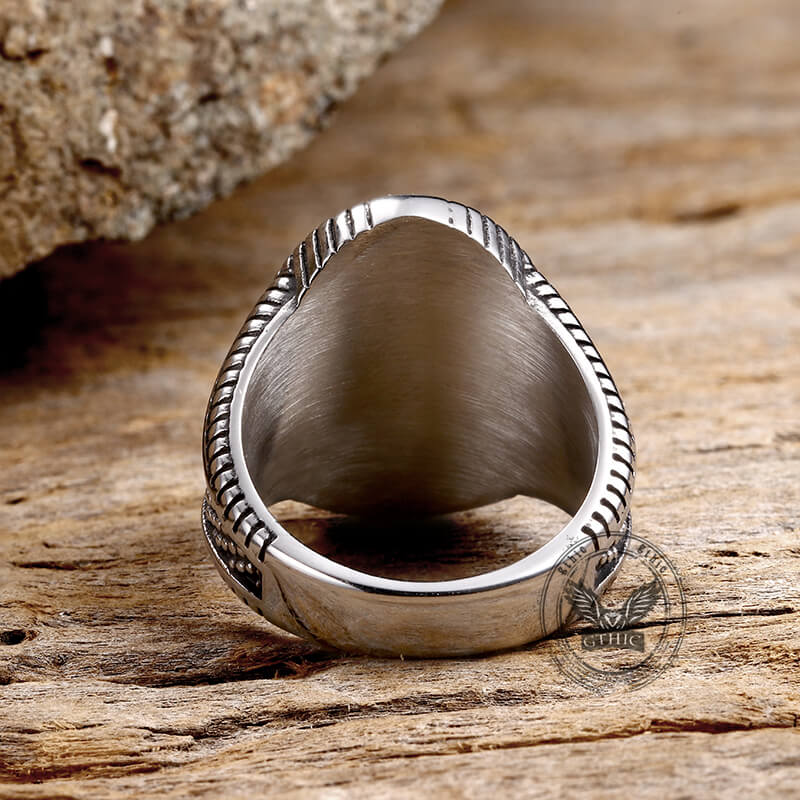 Vintage Polka Dot Black Zircon Stainless Steel Ring