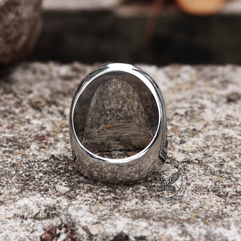 Vintage Reaper Scythe Stainless Steel Skull Ring