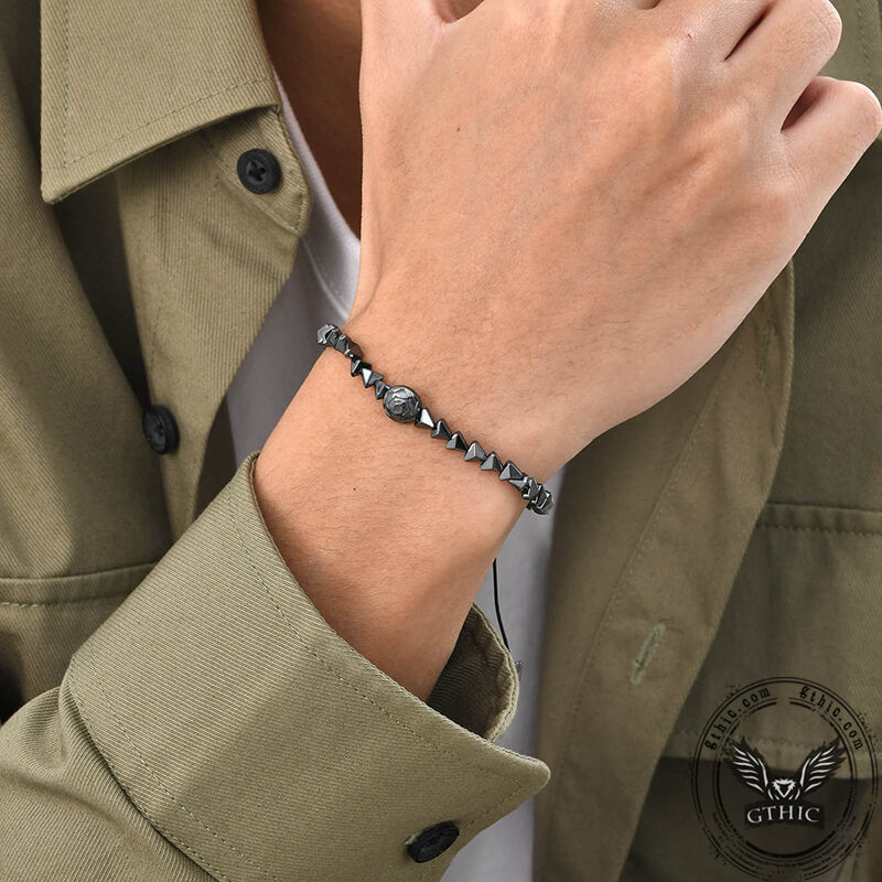 Vintage Rose Natural Stone Bead Bracelet