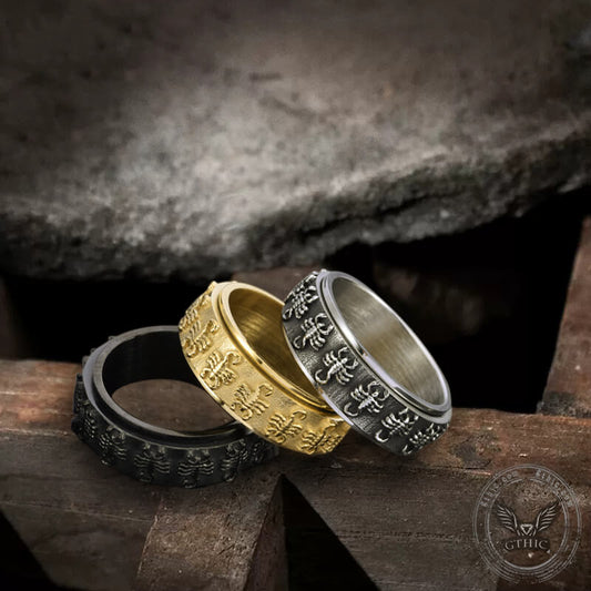 Vintage Scorpion Stainless Steel Spinner Ring