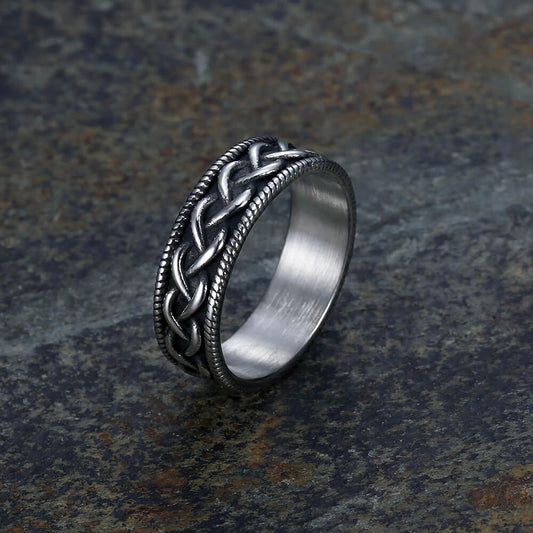 Vintage Simple Pattern Stainless Steel Band Ring