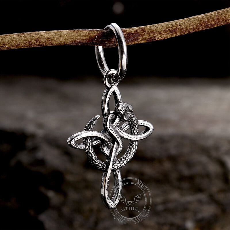 Vintage Snake Celtic Knot Stainless Steel Earrings