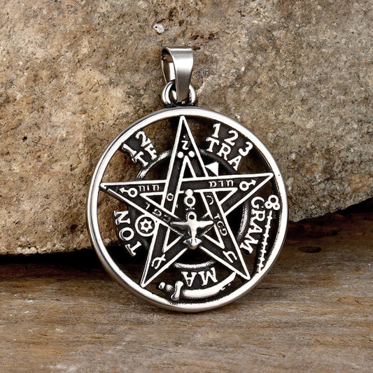 Vintage Solomon Pentagram Stainless Steel Pendant