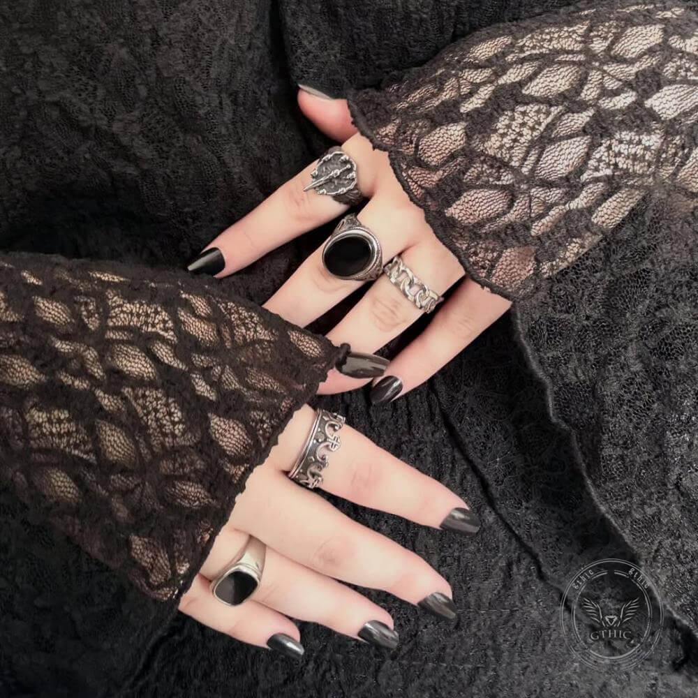 Vintage Sword Stainless Steel Skull Ring