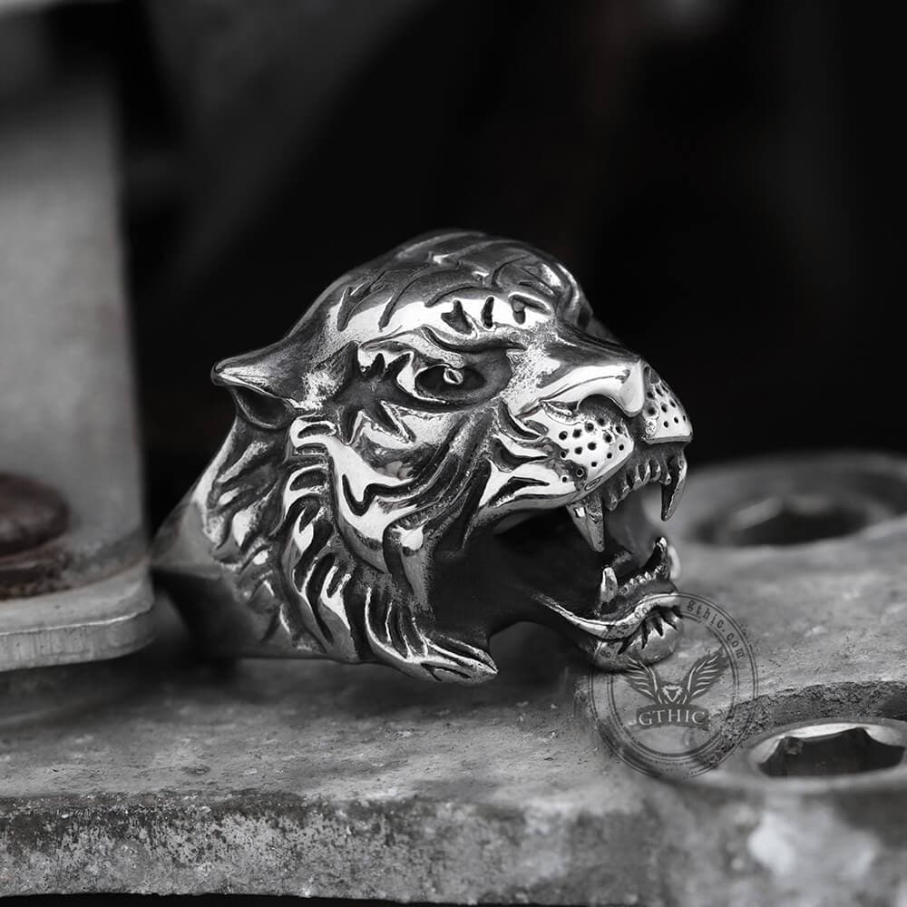 Vintage Tiger Stainless Steel Animal Ring