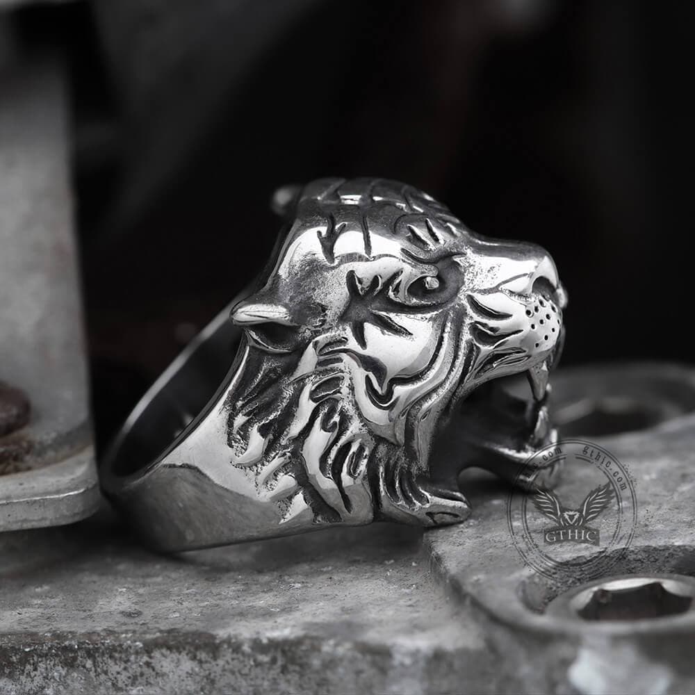 Vintage Tiger Stainless Steel Animal Ring